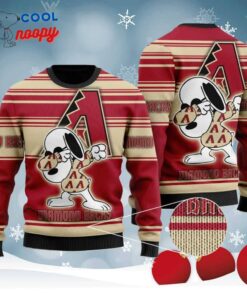 Snoopy Love Diamondbacks For Baseball Fans Knitted Ugly Christmas Sweater
