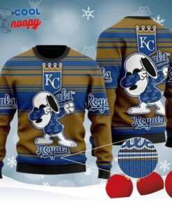 Snoopy Love Royals For Baseball Fans Knitted Ugly Christmas Sweater