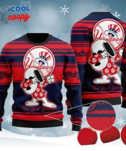 Snoopy Love Yankees For Baseball Fans Knitted Ugly Christmas Sweater