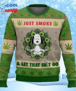 Snoopy Yoga Weed Ugly Christmas Sweater