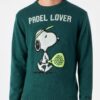 Stay cool with a lightweight Snoopy jacquard print sweater for men
