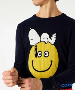 Women's brushed sweater featuring a Snoopy print