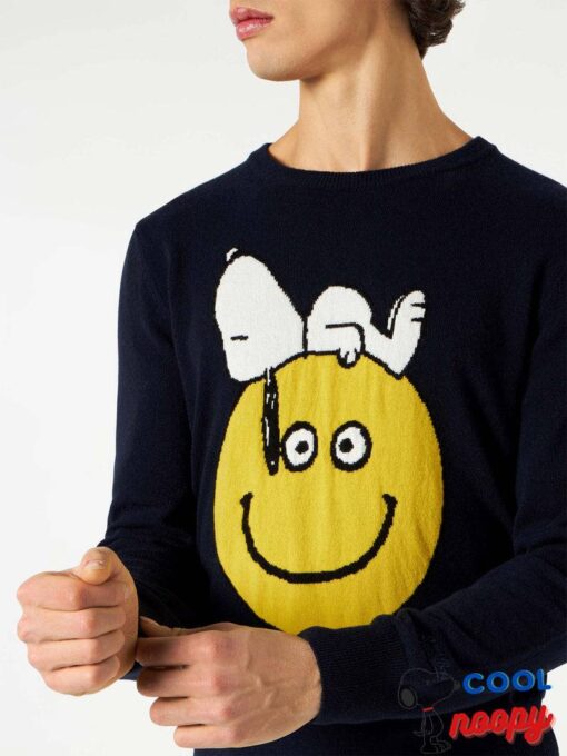 Women's brushed sweater featuring a Snoopy print