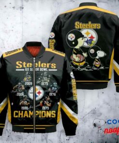 6X Super Bowl Champions Pittsburgh Steelers Jersey Nfl Snoopy Jersey Bomber Jacket 1