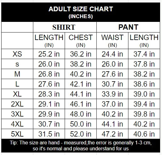 KID SIZE CHART (INCHES) (1)