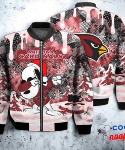 Arizona Cardinals Snoopy Dabbing The Peanuts Christmas Bomber Jacket 1