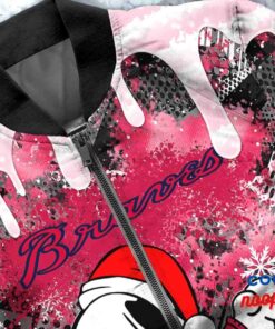 Atlanta Braves Snoopy Dabbing The Peanuts Christmas Bomber Jacket 5