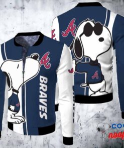 Atlanta Braves Snoopy Lover 3D Printed Fleece Bomber Jacket 1