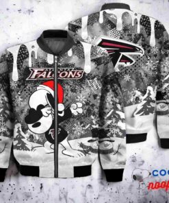 Atlanta Falcons Snoopy Dabbing The Peanuts Christmas Bomber Jacket 1
