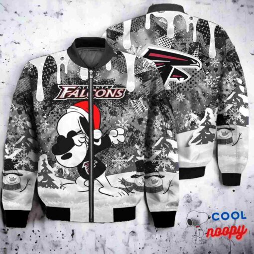 Atlanta Falcons Snoopy Dabbing The Peanuts Christmas Bomber Jacket 1