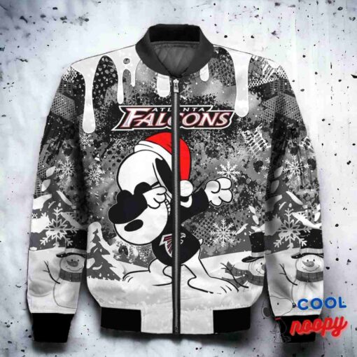 Atlanta Falcons Snoopy Dabbing The Peanuts Christmas Bomber Jacket 2