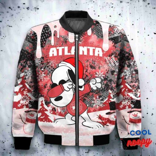 Atlanta Hawks Snoopy Dabbing The Peanuts Christmas Bomber Jacket 2