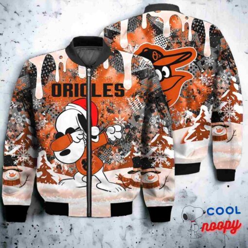 Baltimore Orioles Snoopy Dabbing The Peanuts Christmas Bomber Jacket 1