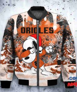 Baltimore Orioles Snoopy Dabbing The Peanuts Christmas Bomber Jacket 2