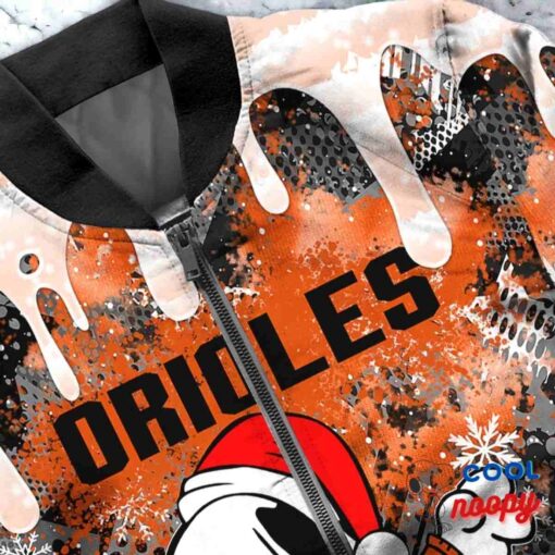 Baltimore Orioles Snoopy Dabbing The Peanuts Christmas Bomber Jacket 5