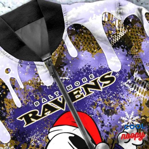Baltimore Ravens Snoopy Dabbing The Peanuts Christmas Bomber Jacket 5