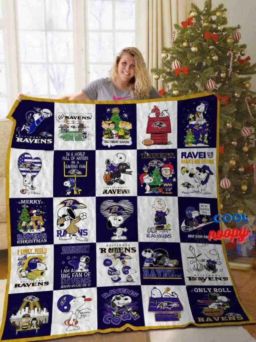 Baltimore Ravens Snoopy Quilt Blanket 1