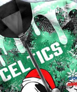 Boston Celtics Snoopy Dabbing The Peanuts Christmas Bomber Jacket 5