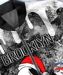 Brooklyn Nets Snoopy Dabbing The Peanuts Christmas Bomber Jacket 5