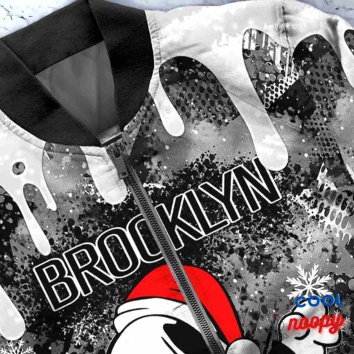 Brooklyn Nets Snoopy Dabbing The Peanuts Christmas Bomber Jacket 5