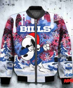 Buffalo Bills Snoopy Dabbing The Peanuts Christmas Bomber Jacket 2