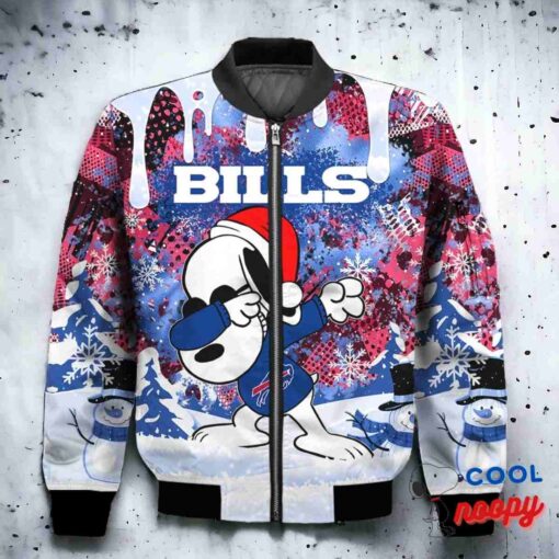 Buffalo Bills Snoopy Dabbing The Peanuts Christmas Bomber Jacket 2