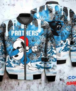 Carolina Panthers Snoopy Dabbing The Peanuts Christmas Bomber Jacket 1