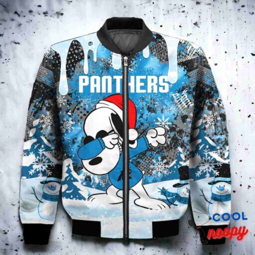 Carolina Panthers Snoopy Dabbing The Peanuts Christmas Bomber Jacket 2