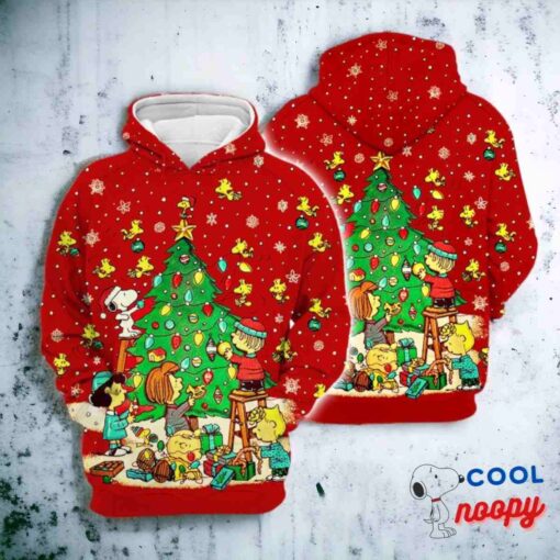 Cartoon Peanuts Snoopy Pine Tree Hoodie 1