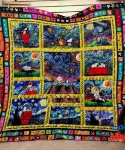 Charlie Brown And Snoopy Woodstock Quilt Blanket 1