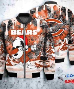 Chicago Bears Snoopy Dabbing The Peanuts Christmas Bomber Jacket 1