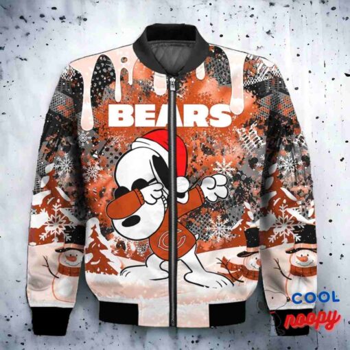 Chicago Bears Snoopy Dabbing The Peanuts Christmas Bomber Jacket 2