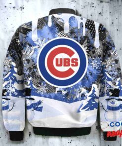 Chicago Cubs Snoopy Dabbing The Peanuts Christmas Bomber Jacket 3