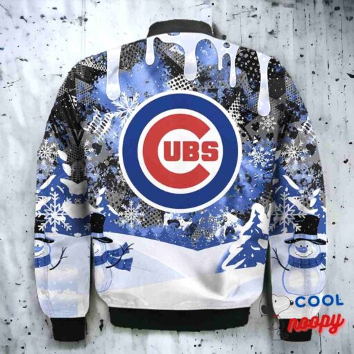 Chicago Cubs Snoopy Dabbing The Peanuts Christmas Bomber Jacket 3