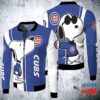 Chicago Cubs Snoopy Lover 3D Printed Fleece Bomber Jacket 1