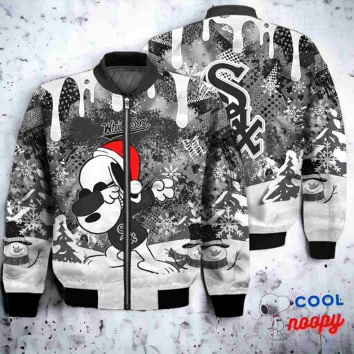 Chicago White Sox Snoopy Dabbing The Peanuts Christmas Bomber Jacket 1