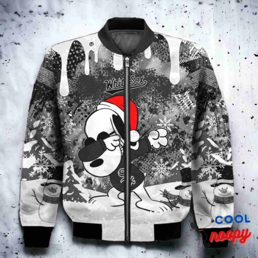 Chicago White Sox Snoopy Dabbing The Peanuts Christmas Bomber Jacket 2