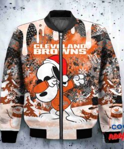 Cleveland Browns Snoopy Dabbing The Peanuts Christmas Bomber Jacket 2