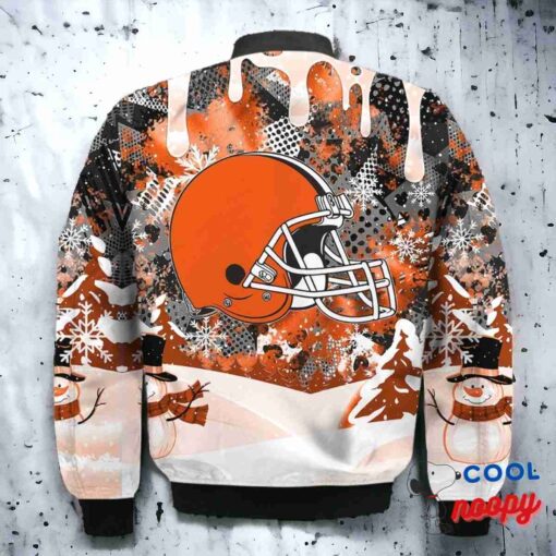 Cleveland Browns Snoopy Dabbing The Peanuts Christmas Bomber Jacket 3