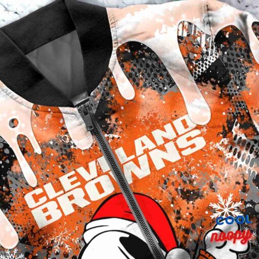 Cleveland Browns Snoopy Dabbing The Peanuts Christmas Bomber Jacket 5