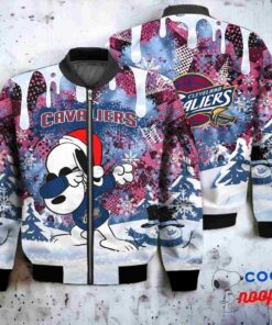 Cleveland Cavaliers Snoopy Dabbing The Peanuts Christmas Bomber Jacket 1