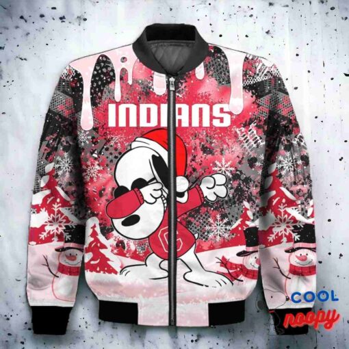 Cleveland Indians Snoopy Dabbing The Peanuts Christmas Bomber Jacket 2