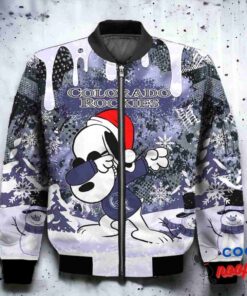 Colorado Rockies Snoopy Dabbing The Peanuts Christmas Bomber Jacket 2