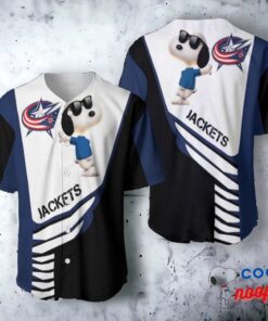 Columbus Blue Jackets Snoopy For Fans 3D Baseball Jersey 1