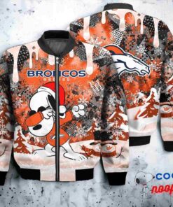 Denver Broncos Snoopy Dabbing The Peanuts Christmas Bomber Jacket 1
