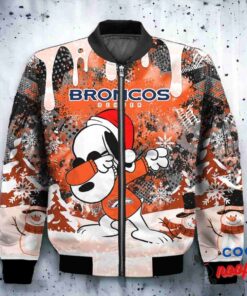 Denver Broncos Snoopy Dabbing The Peanuts Christmas Bomber Jacket 2