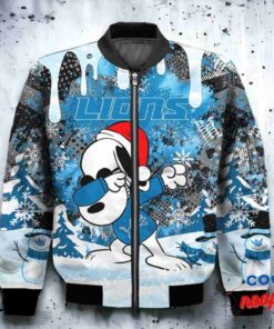 Detroit Lions Snoopy Dabbing The Peanuts Christmas Bomber Jacket 2