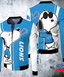Detroit Lions Snoopy Lover 3D Printed Fleece Bomber Jacket 1
