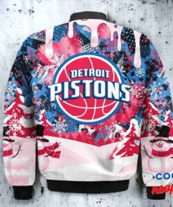 Detroit Pistons Snoopy Dabbing The Peanuts Christmas Bomber Jacket 3