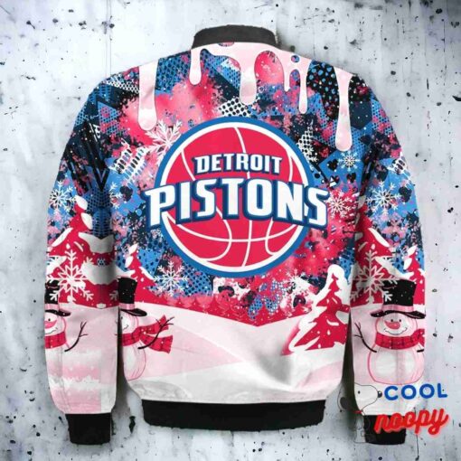 Detroit Pistons Snoopy Dabbing The Peanuts Christmas Bomber Jacket 3